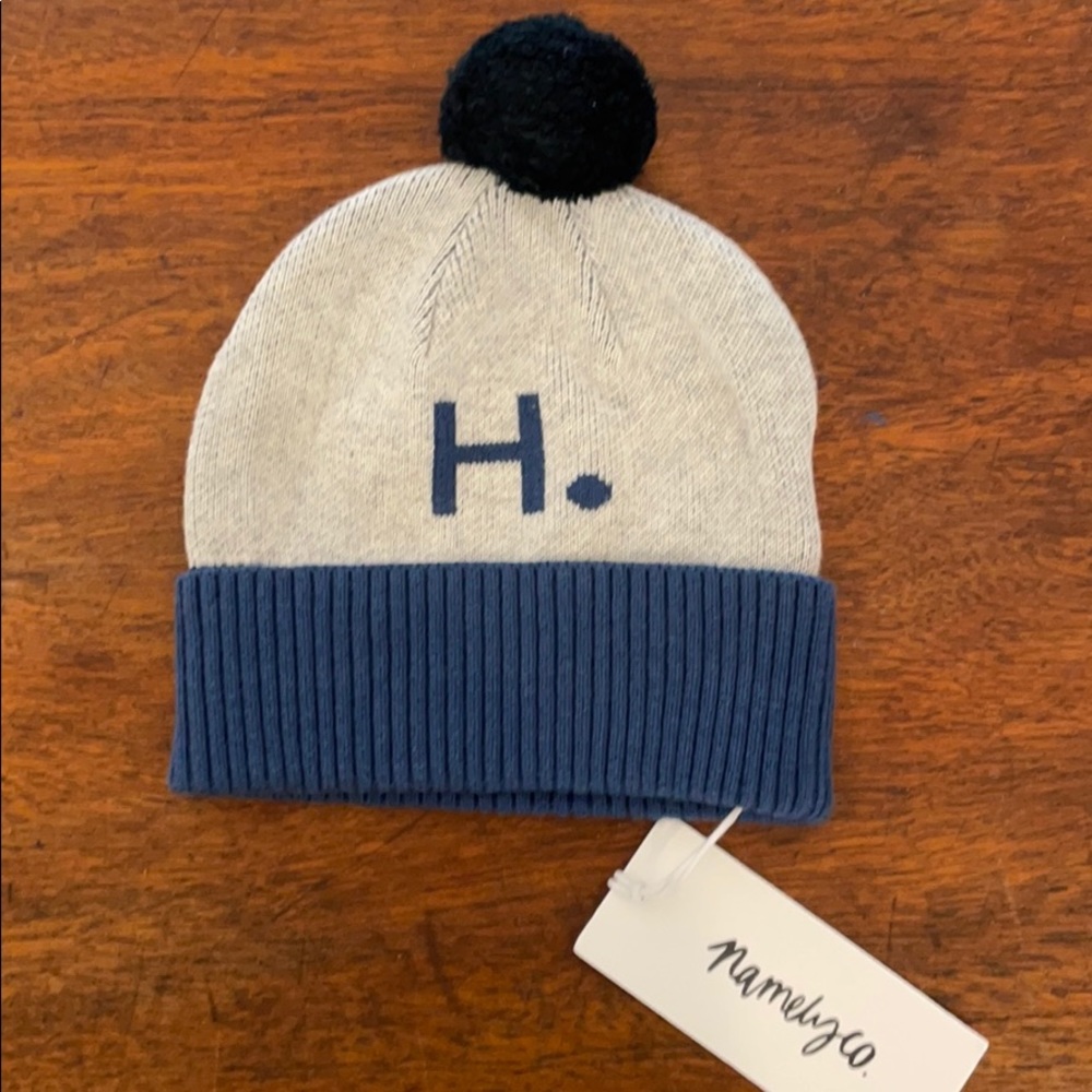 Namely BEANIE: Snow Marle & Enamel Blue H 0-1 yr